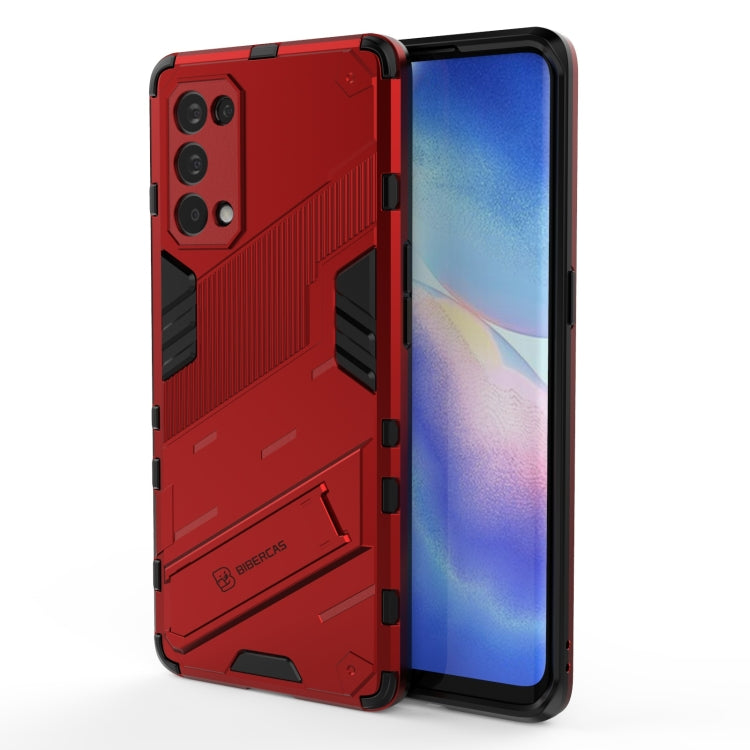 Punk Armor 2 in 1 PC + TPU Shockproof Case with Invisible Holder, For OPPO Reno5 Pro, For OPPO Realme V15