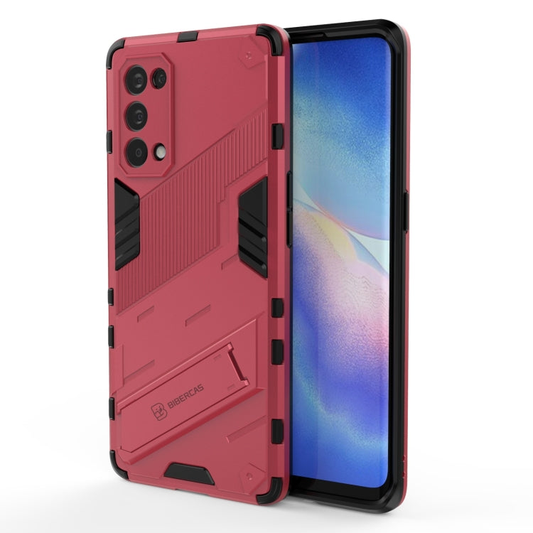 Punk Armor 2 in 1 PC + TPU Shockproof Case with Invisible Holder, For OPPO Reno5 Pro, For OPPO Realme V15