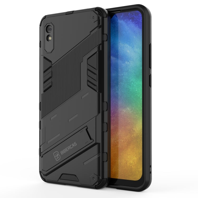 Punk Armor 2 in 1 PC + TPU Shockproof Case with Invisible Holder, For Xiaomi Redmi 9A, For Xiaomi Redmi 9, For Xiaomi Redmi Note 7