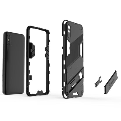Punk Armor 2 in 1 PC + TPU Shockproof Case with Invisible Holder, For Xiaomi Redmi 9A, For Xiaomi Redmi 9, For Xiaomi Redmi Note 7