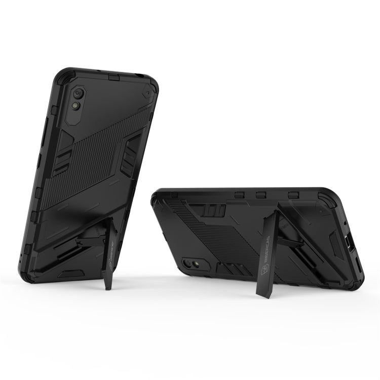 Punk Armor 2 in 1 PC + TPU Shockproof Case with Invisible Holder, For Xiaomi Redmi 9A, For Xiaomi Redmi 9, For Xiaomi Redmi Note 7
