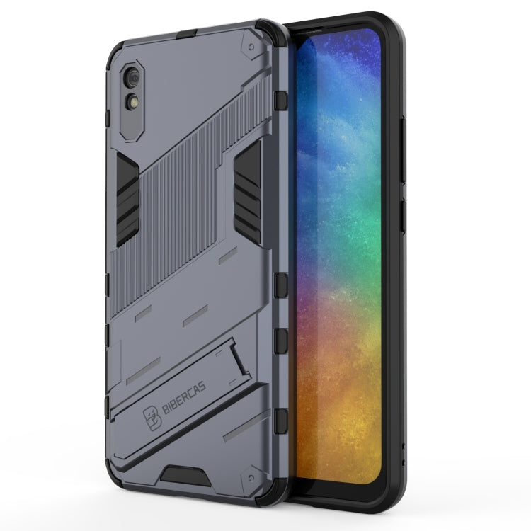 Punk Armor 2 in 1 PC + TPU Shockproof Case with Invisible Holder, For Xiaomi Redmi 9A, For Xiaomi Redmi 9, For Xiaomi Redmi Note 7