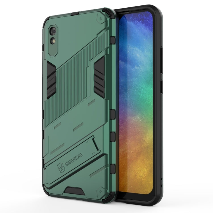 Punk Armor 2 in 1 PC + TPU Shockproof Case with Invisible Holder, For Xiaomi Redmi 9A, For Xiaomi Redmi 9, For Xiaomi Redmi Note 7