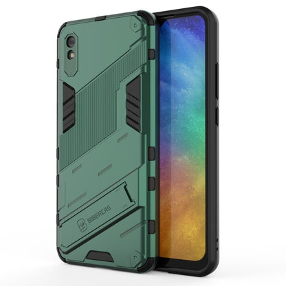 Punk Armor 2 in 1 PC + TPU Shockproof Case with Invisible Holder, For Xiaomi Redmi 9A, For Xiaomi Redmi 9, For Xiaomi Redmi Note 7