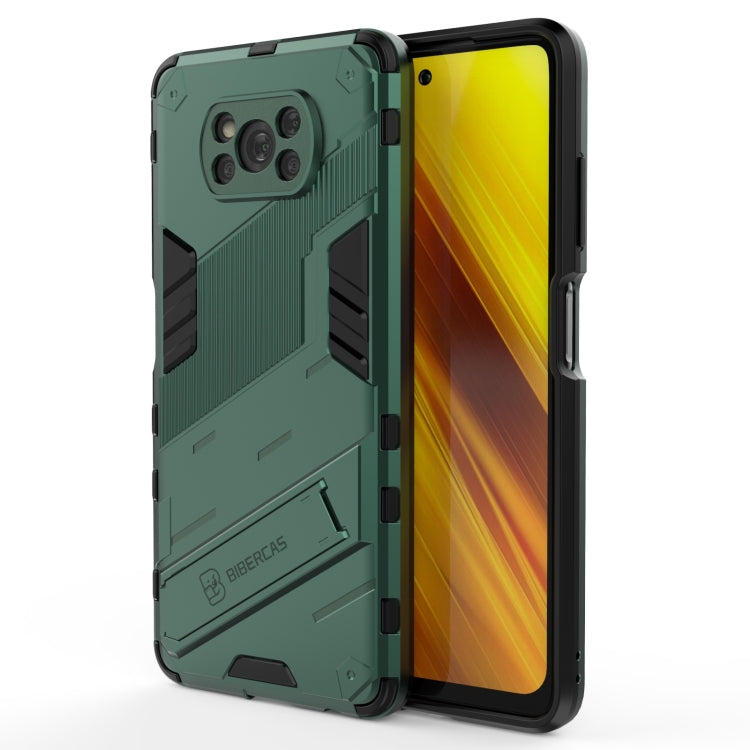 Punk Armor 2 in 1 PC + TPU Shockproof Case with Invisible Holder, For Xiaomi Poco X3