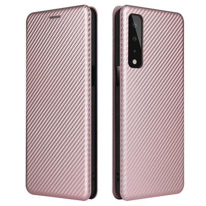 Carbon Fiber Texture Magnetic Horizontal Flip TPU + PC + PU Leather Case with Card Slot, For LG K53, For LG Stylo 7 5G, For Xiaomi Redmi K40 / K40 Pro, For Motorola Moto G30 / G10