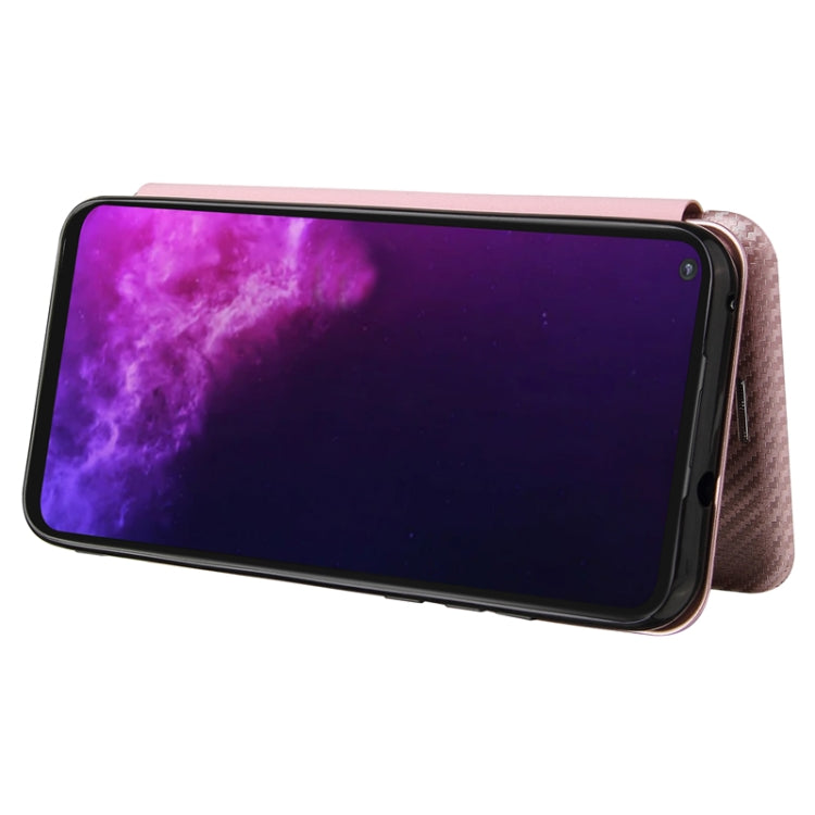 Carbon Fiber Texture Magnetic Horizontal Flip TPU + PC + PU Leather Case with Card Slot, For Motorola Moto G Play 2021, For ZTE Axon 20 5G / 4G
