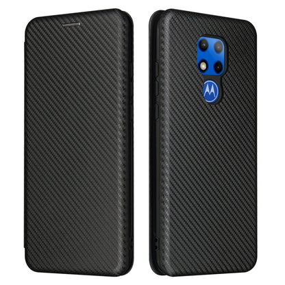 Carbon Fiber Texture Magnetic Horizontal Flip TPU + PC + PU Leather Case with Card Slot, For Motorola Moto G Play 2021, For ZTE Axon 20 5G / 4G