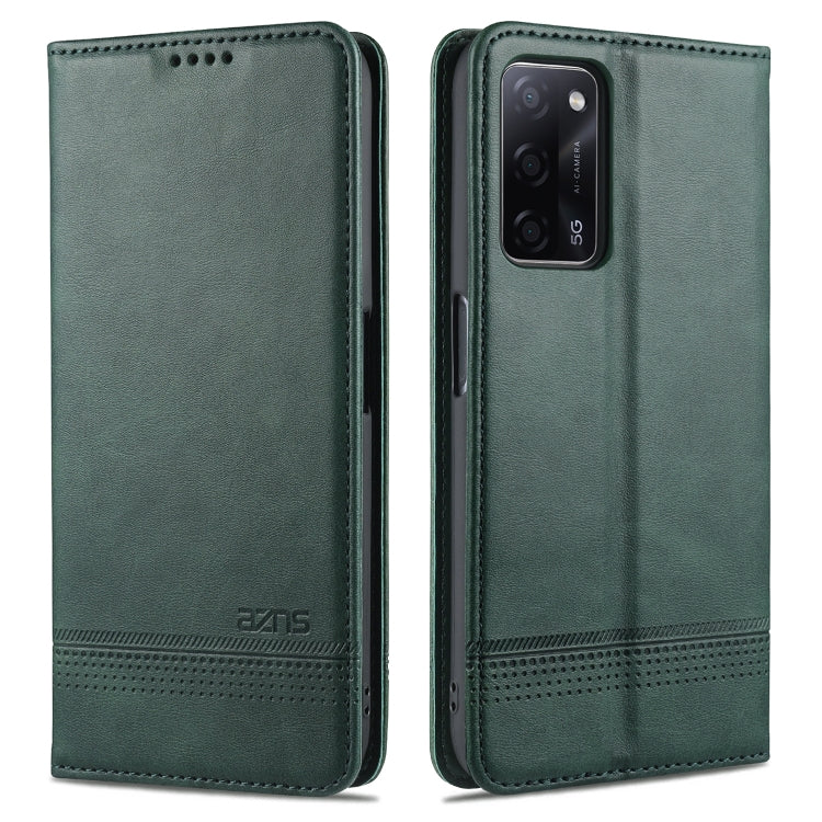 AZNS Magnetic Calf Texture Horizontal Flip Leather Case with Card Slots & Holder & Wallet, For Oppo A55 5G, For Honor V40 5G