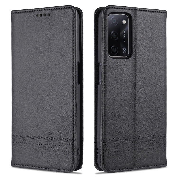 AZNS Magnetic Calf Texture Horizontal Flip Leather Case with Card Slots & Holder & Wallet, For Oppo A55 5G, For Honor V40 5G