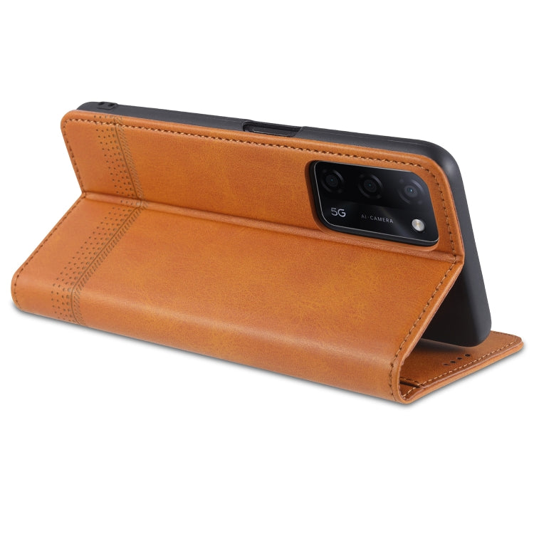 AZNS Magnetic Calf Texture Horizontal Flip Leather Case with Card Slots & Holder & Wallet, For Oppo A55 5G, For Honor V40 5G