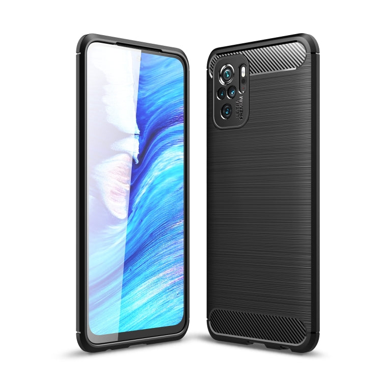 Brushed Texture Carbon Fiber TPU Case, For Xiaomi Redmi Note 10 4G