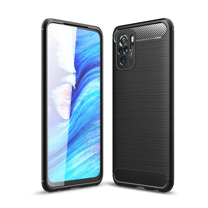 Brushed Texture Carbon Fiber TPU Case, For Xiaomi Redmi Note 10 4G