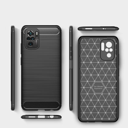 Brushed Texture Carbon Fiber TPU Case, For Xiaomi Redmi Note 10 4G