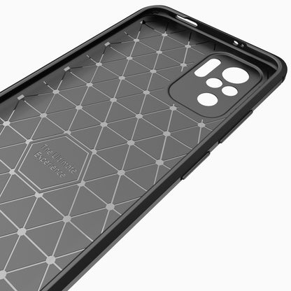 Brushed Texture Carbon Fiber TPU Case, For Xiaomi Redmi Note 10 4G