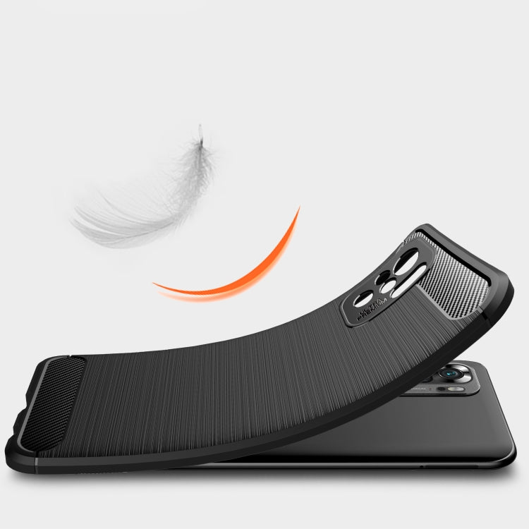 Brushed Texture Carbon Fiber TPU Case, For Xiaomi Redmi Note 10 4G