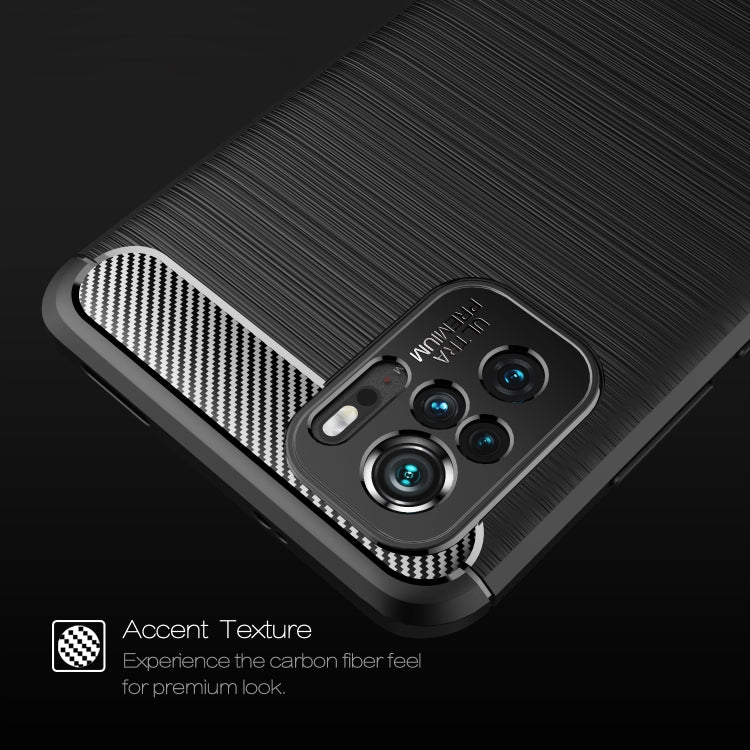Brushed Texture Carbon Fiber TPU Case, For Xiaomi Redmi Note 10 4G