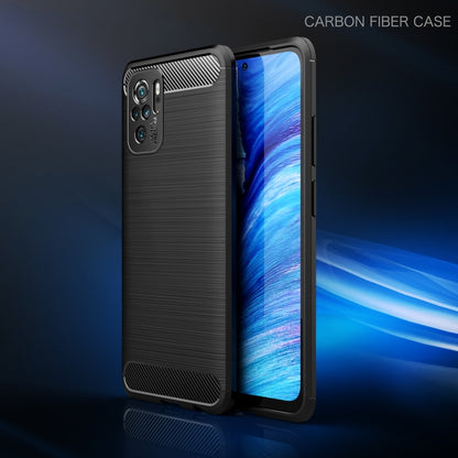 Brushed Texture Carbon Fiber TPU Case, For Xiaomi Redmi Note 10 4G