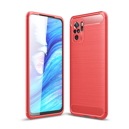 Brushed Texture Carbon Fiber TPU Case, For Xiaomi Redmi Note 10 4G