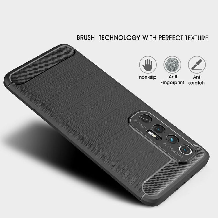 Brushed Texture Carbon Fiber TPU Case, For Xiaomi Mi 10S
