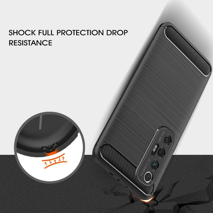 Brushed Texture Carbon Fiber TPU Case, For Xiaomi Mi 10S