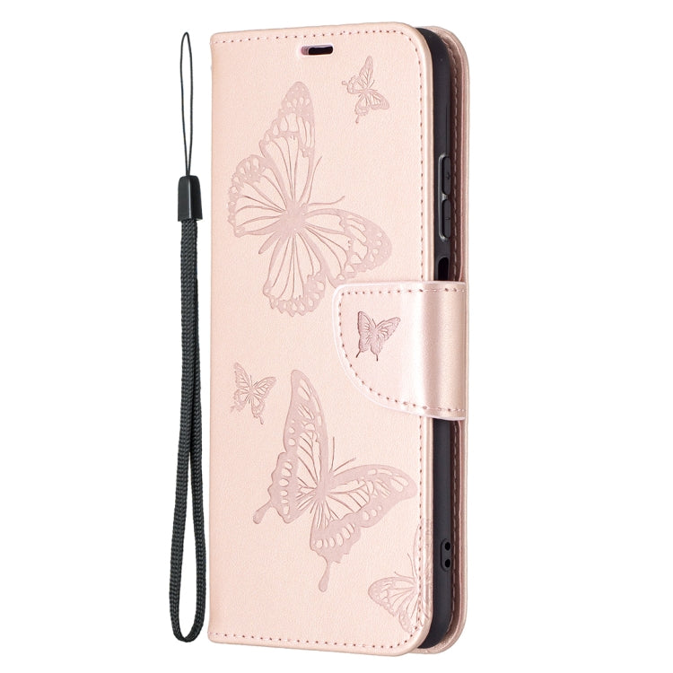Two Butterflies Embossing  Pattern Horizontal Flip Leather Case with Holder & Card Slot & Wallet & Lanyard, For Xiaomi Redmi Note 10 4G, For Nokia 5.4