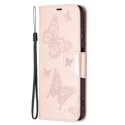 Two Butterflies Embossing  Pattern Horizontal Flip Leather Case with Holder & Card Slot & Wallet & Lanyard, For Xiaomi Redmi Note 10 4G, For Nokia 5.4