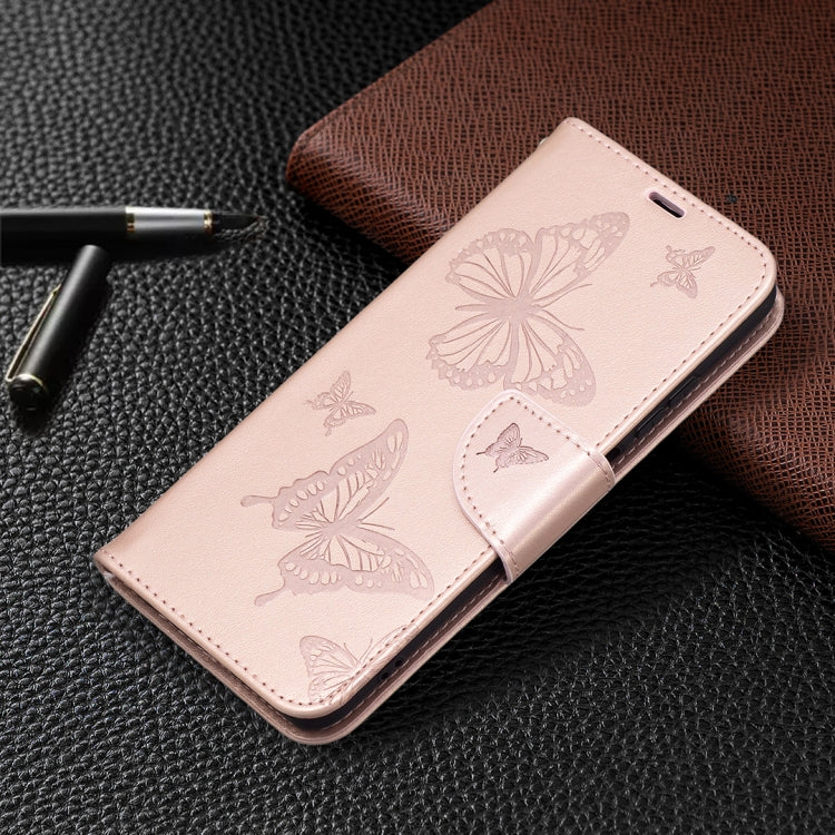 Two Butterflies Embossing  Pattern Horizontal Flip Leather Case with Holder & Card Slot & Wallet & Lanyard, For Xiaomi Redmi Note 10 4G, For Nokia 5.4