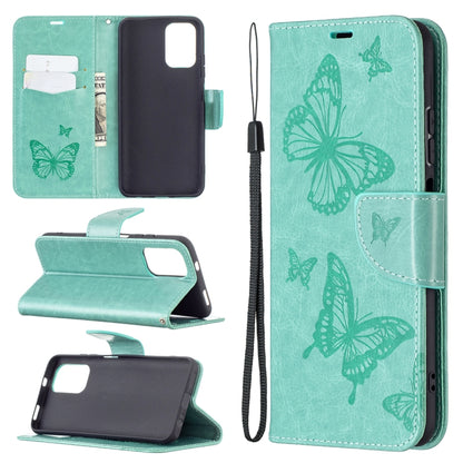 Two Butterflies Embossing  Pattern Horizontal Flip Leather Case with Holder & Card Slot & Wallet & Lanyard, For Xiaomi Redmi Note 10 4G, For Nokia 5.4