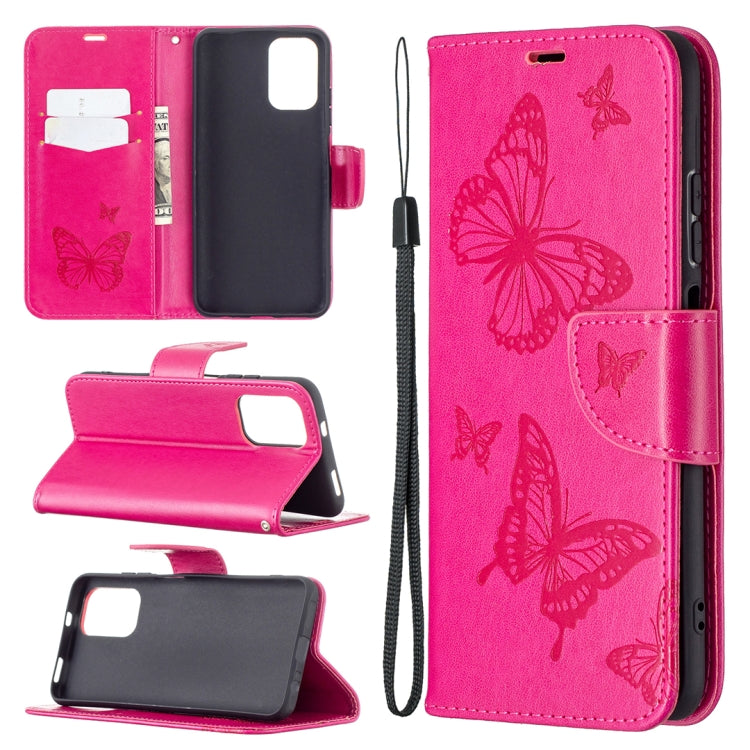 Two Butterflies Embossing  Pattern Horizontal Flip Leather Case with Holder & Card Slot & Wallet & Lanyard, For Xiaomi Redmi Note 10 4G, For Nokia 5.4