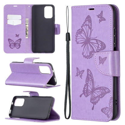 Two Butterflies Embossing  Pattern Horizontal Flip Leather Case with Holder & Card Slot & Wallet & Lanyard, For Xiaomi Redmi Note 10 4G, For Nokia 5.4