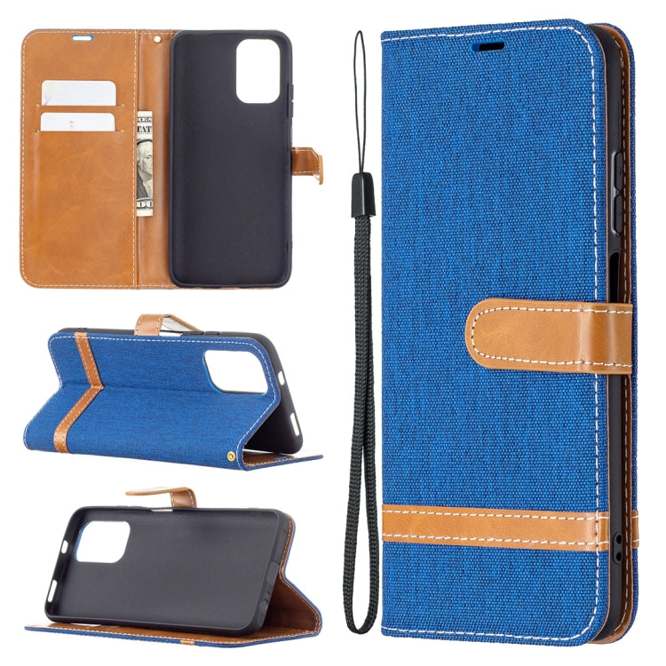 Color Matching Denim Texture Horizontal Flip Leather Case with Holder & Card Slots & Wallet & Lanyard, For Xiaomi Redmi Note 10 4G