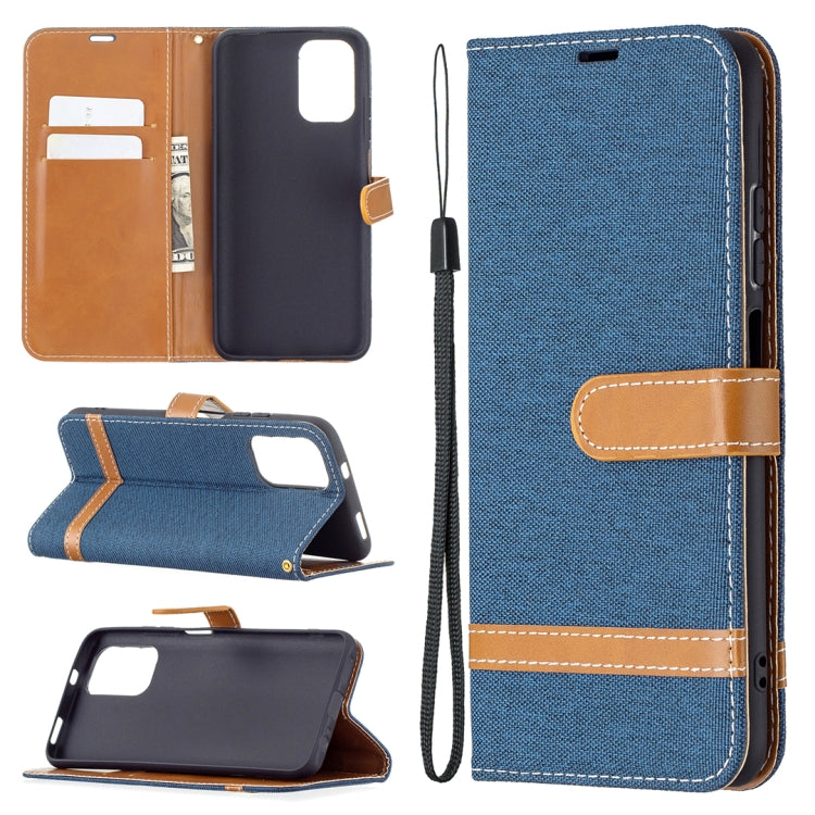 Color Matching Denim Texture Horizontal Flip Leather Case with Holder & Card Slots & Wallet & Lanyard, For Xiaomi Redmi Note 10 4G