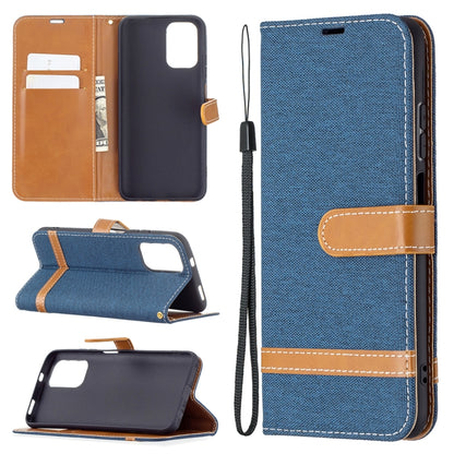 Color Matching Denim Texture Horizontal Flip Leather Case with Holder & Card Slots & Wallet & Lanyard, For Xiaomi Redmi Note 10 4G