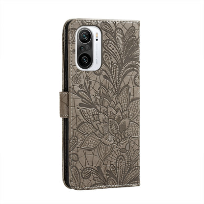 Lace Flower Embossing Pattern Horizontal Flip Leather Case with Holder & Card Slots & Wallet & Photo Frame, For Xiaomi Redmi K40, For Xiaomi Mi 11
