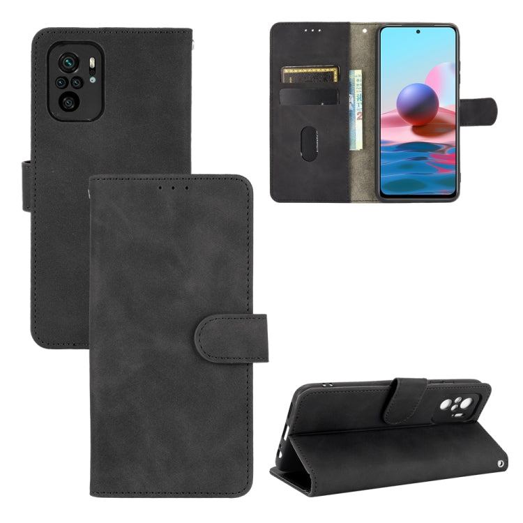 Solid Color Skin Feel Magnetic Buckle Horizontal Flip Calf Texture PU Leather Case with Holder & Card Slots & Wallet, For Xiaomi Redmi Note 10S