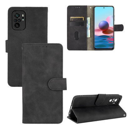 Solid Color Skin Feel Magnetic Buckle Horizontal Flip Calf Texture PU Leather Case with Holder & Card Slots & Wallet, For Xiaomi Redmi Note 10S