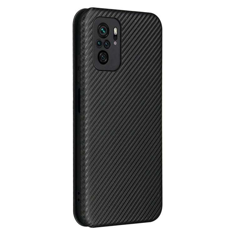 Carbon Fiber Texture Magnetic Horizontal Flip TPU + PC + PU Leather Case with Card Slot, For Xiaomi Redmi Note 10, For Xiaomi Redmi Note 10S, For Xiaomi Redmi Note 10 Pro, For Xiaomi Redmi Note 10 Pro Max