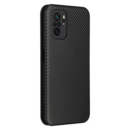 Carbon Fiber Texture Magnetic Horizontal Flip TPU + PC + PU Leather Case with Card Slot, For Xiaomi Redmi Note 10, For Xiaomi Redmi Note 10S, For Xiaomi Redmi Note 10 Pro, For Xiaomi Redmi Note 10 Pro Max
