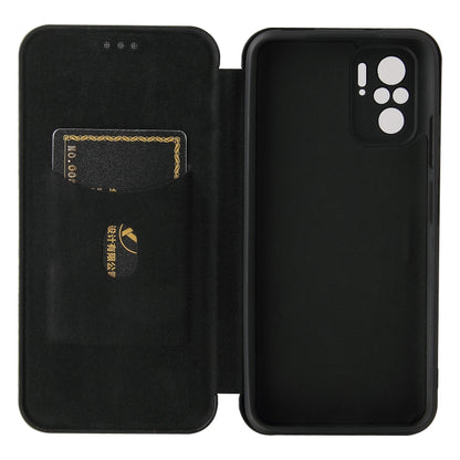 Carbon Fiber Texture Magnetic Horizontal Flip TPU + PC + PU Leather Case with Card Slot, For Xiaomi Redmi Note 10, For Xiaomi Redmi Note 10S, For Xiaomi Redmi Note 10 Pro, For Xiaomi Redmi Note 10 Pro Max
