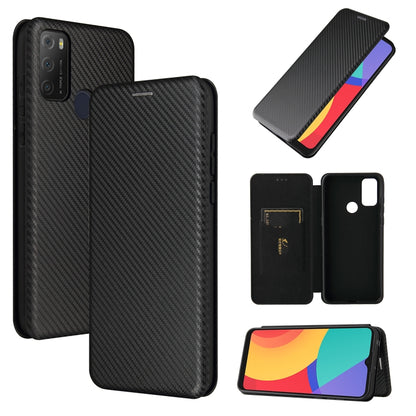 Carbon Fiber Texture Magnetic Horizontal Flip TPU + PC + PU Leather Case with Card Slot, For alcatel 1S (2021), For Huawei P50 Pro