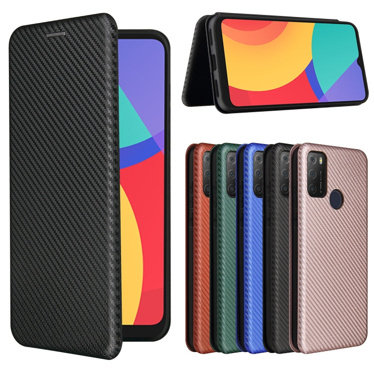 Carbon Fiber Texture Magnetic Horizontal Flip TPU + PC + PU Leather Case with Card Slot, For alcatel 1S (2021), For Huawei P50 Pro
