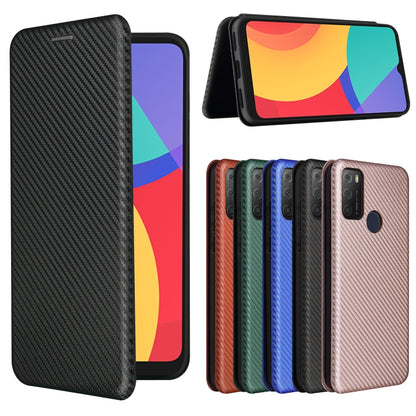Carbon Fiber Texture Magnetic Horizontal Flip TPU + PC + PU Leather Case with Card Slot, For alcatel 1S (2021), For Huawei P50 Pro