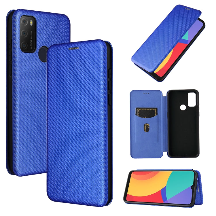 Carbon Fiber Texture Magnetic Horizontal Flip TPU + PC + PU Leather Case with Card Slot, For alcatel 1S (2021), For Huawei P50 Pro