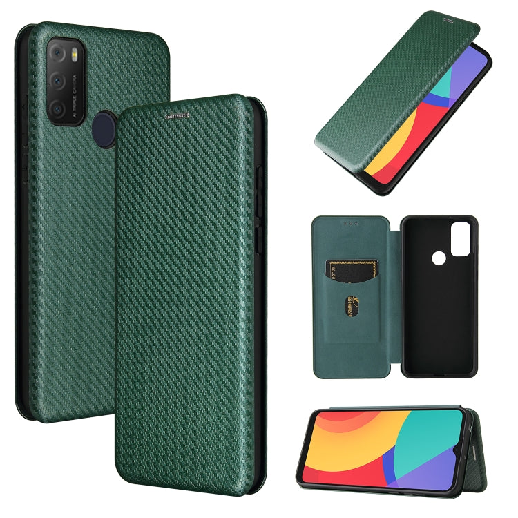 Carbon Fiber Texture Magnetic Horizontal Flip TPU + PC + PU Leather Case with Card Slot, For alcatel 1S (2021), For Huawei P50 Pro