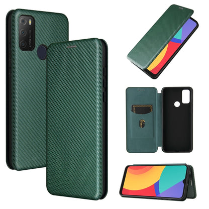 Carbon Fiber Texture Magnetic Horizontal Flip TPU + PC + PU Leather Case with Card Slot, For alcatel 1S (2021), For Huawei P50 Pro