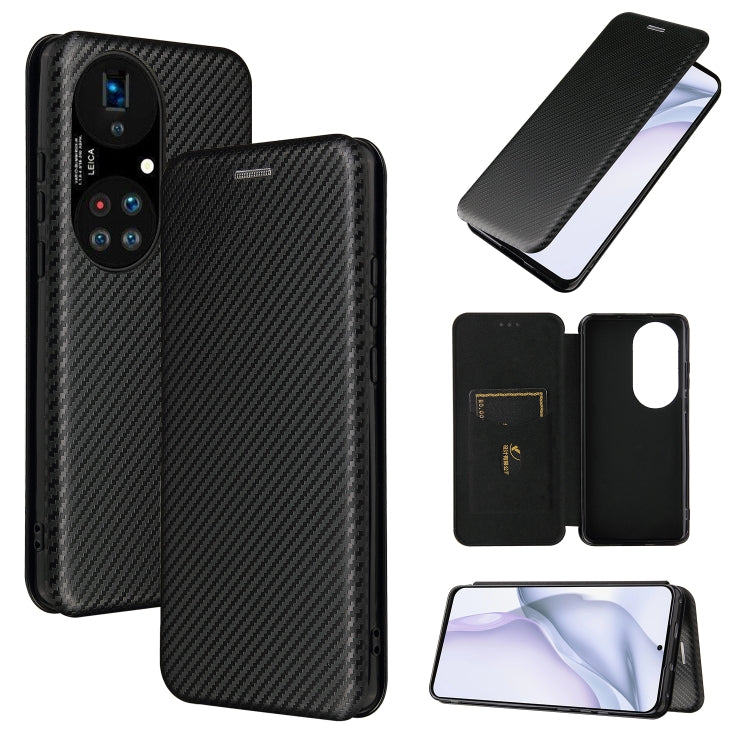 Carbon Fiber Texture Magnetic Horizontal Flip TPU + PC + PU Leather Case with Card Slot, For alcatel 1S (2021), For Huawei P50 Pro