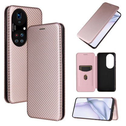 Carbon Fiber Texture Magnetic Horizontal Flip TPU + PC + PU Leather Case with Card Slot, For alcatel 1S (2021), For Huawei P50 Pro