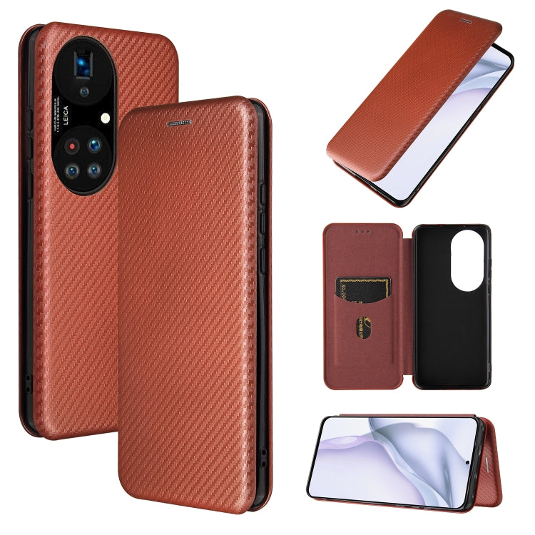 Carbon Fiber Texture Magnetic Horizontal Flip TPU + PC + PU Leather Case with Card Slot, For alcatel 1S (2021), For Huawei P50 Pro