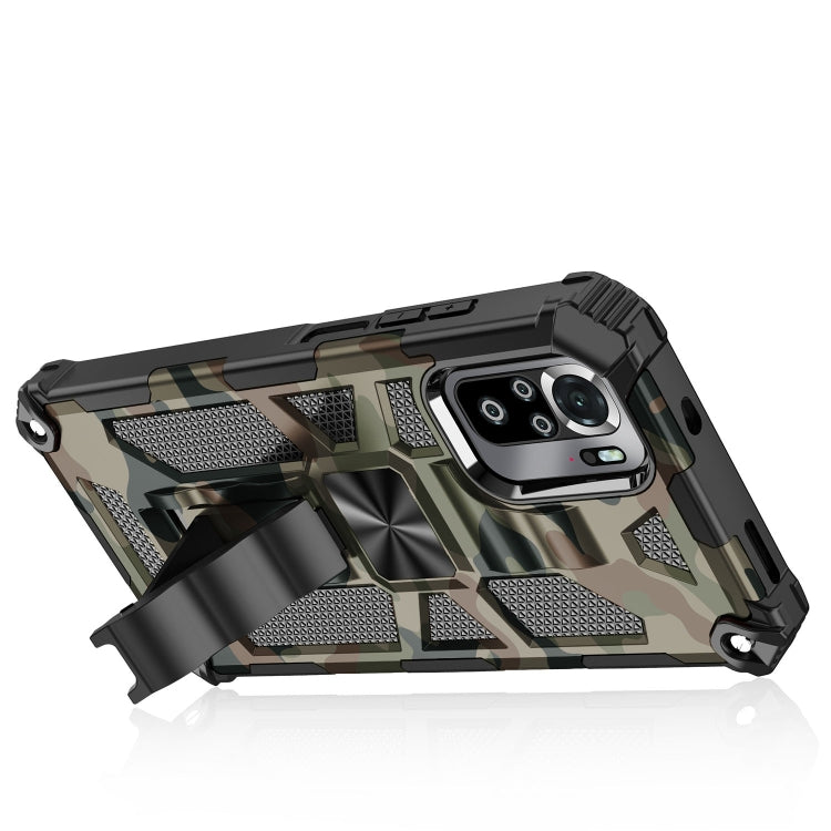 Camouflage Armor Shockproof TPU + PC Magnetic Protective Case with Holder, For OnePlus 9, For Xiaomi Redmi Note 10, For Xiaomi Redmi Note 10 Pro